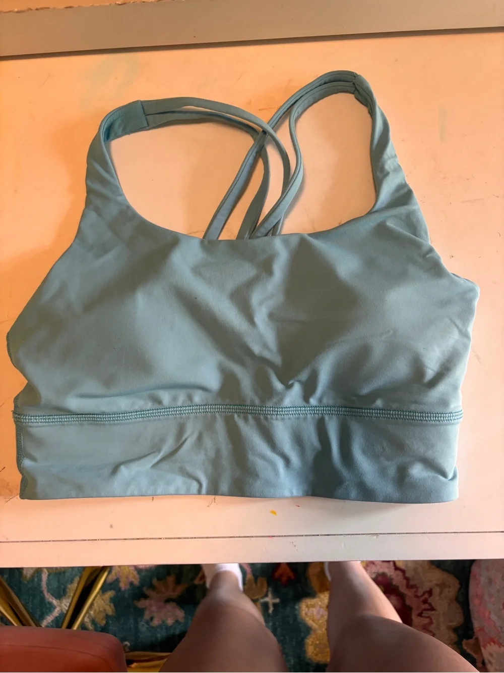 Lululemon Energy Longline Bra in Light Blue
